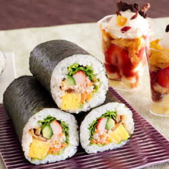 【恵方巻】サラダ巻2本＆見た目がかわいい鬼!?のデザートづくり