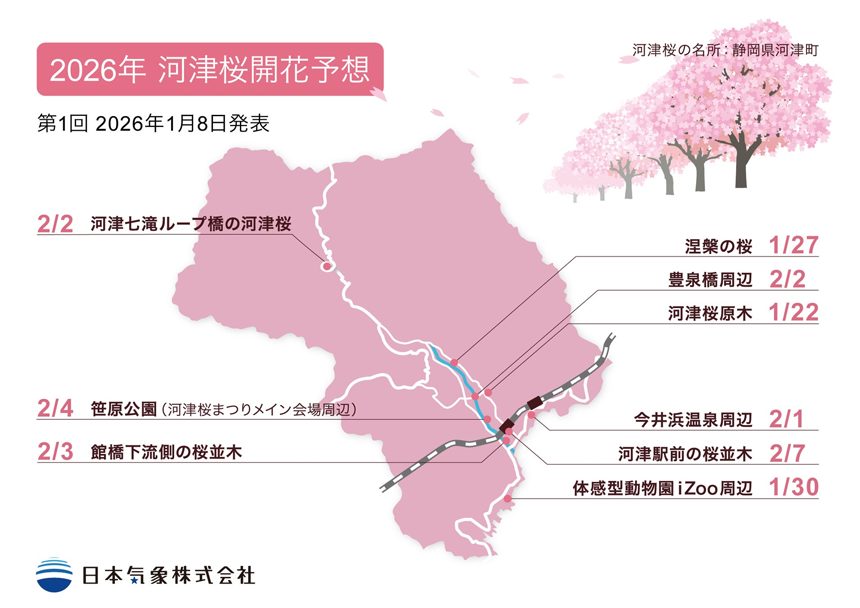 2026年第2回桜開花・満開予想