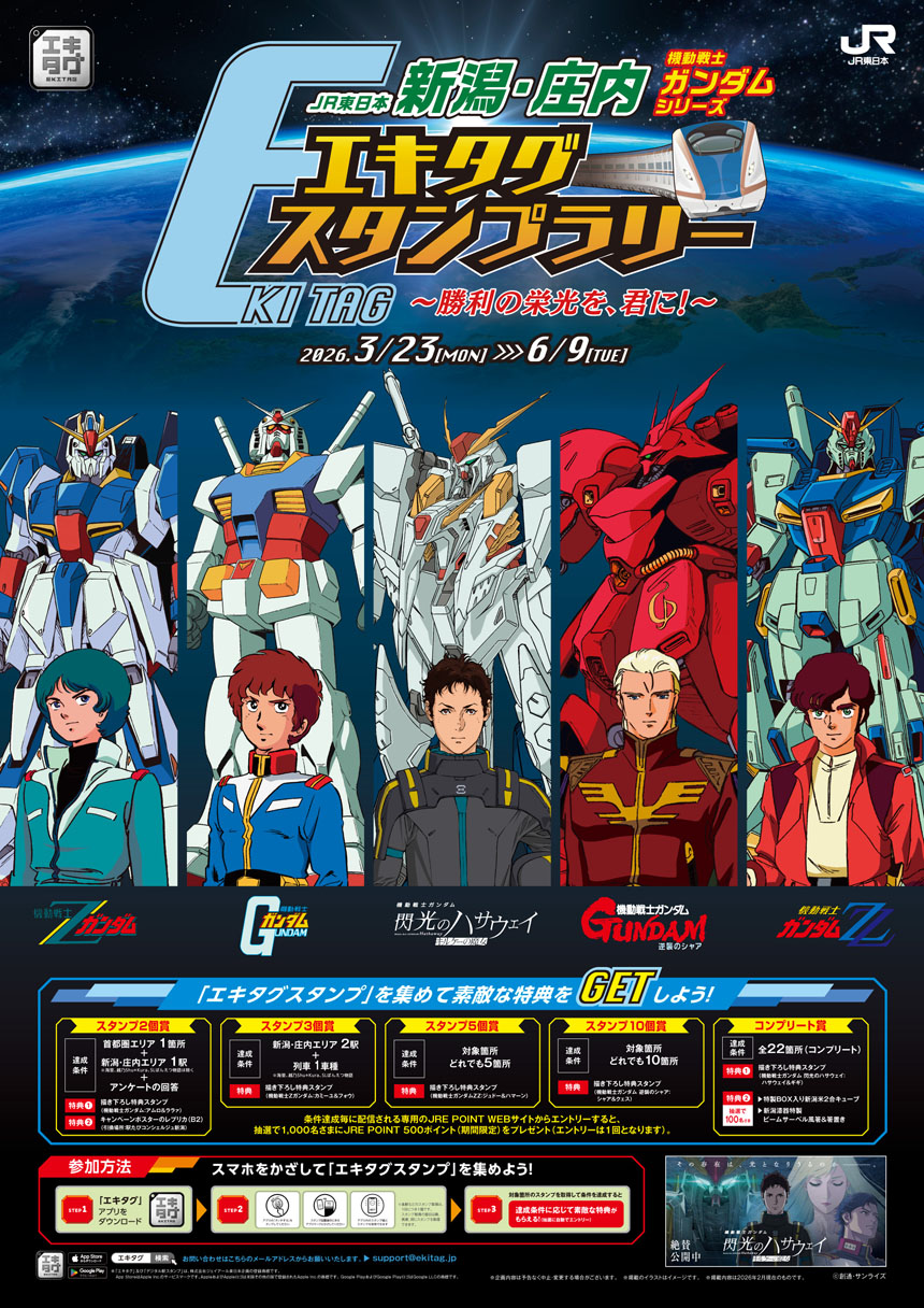 JR東日本 機動戦士ガンダムシリーズエキタグスタンプラリー ～勝利の栄光を、君に！～